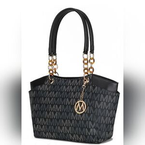 MKF Collection Cameron Tote Bag by Mia K Black Grey Women's Shoulder Bag